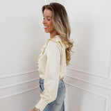 Soft Yellow Silk Frill Blouse