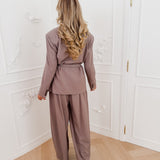 Brown Aiden Belt Blazer