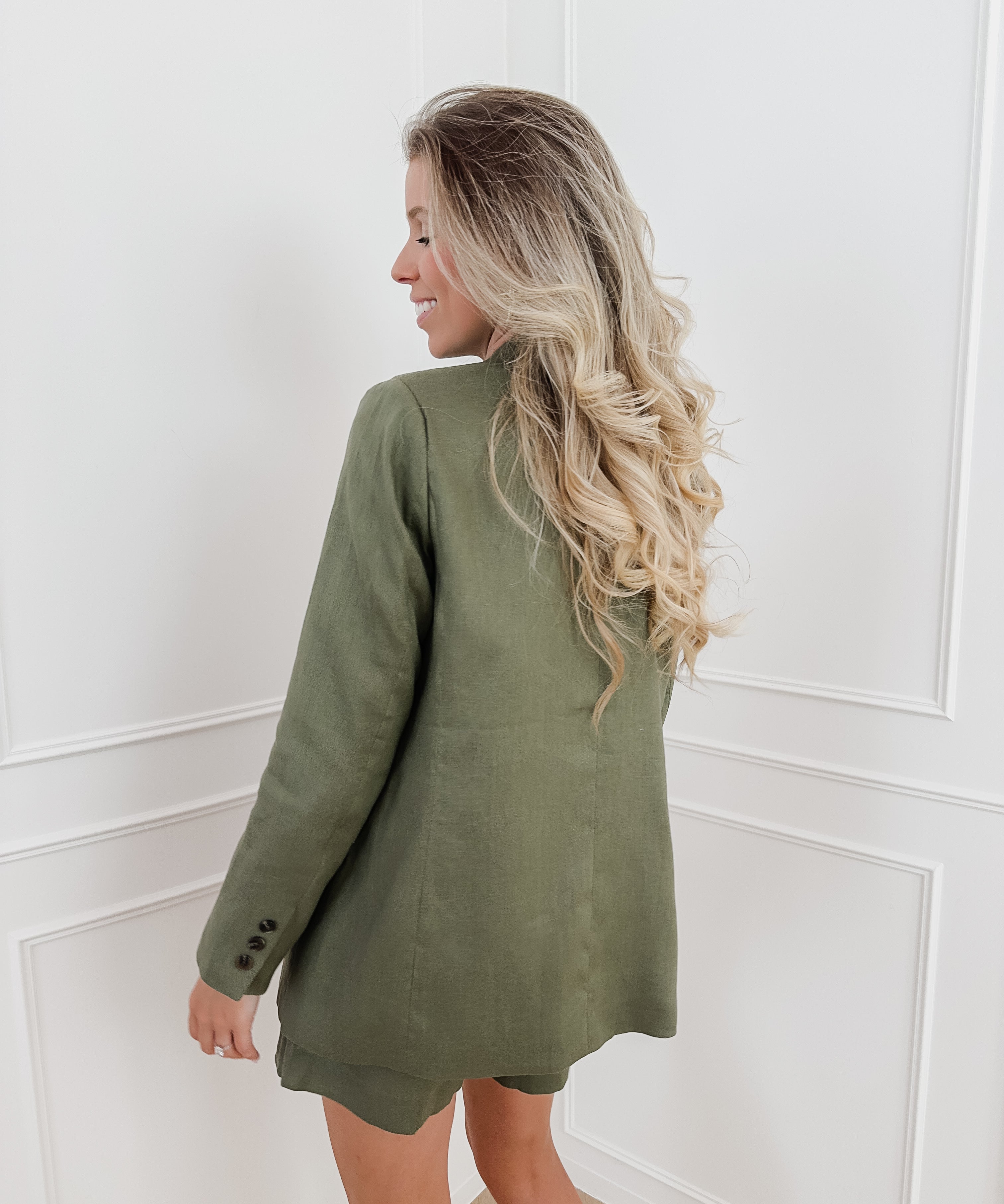 Kaki Linen Blazer