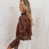Brown Lace Annelie Blouse
