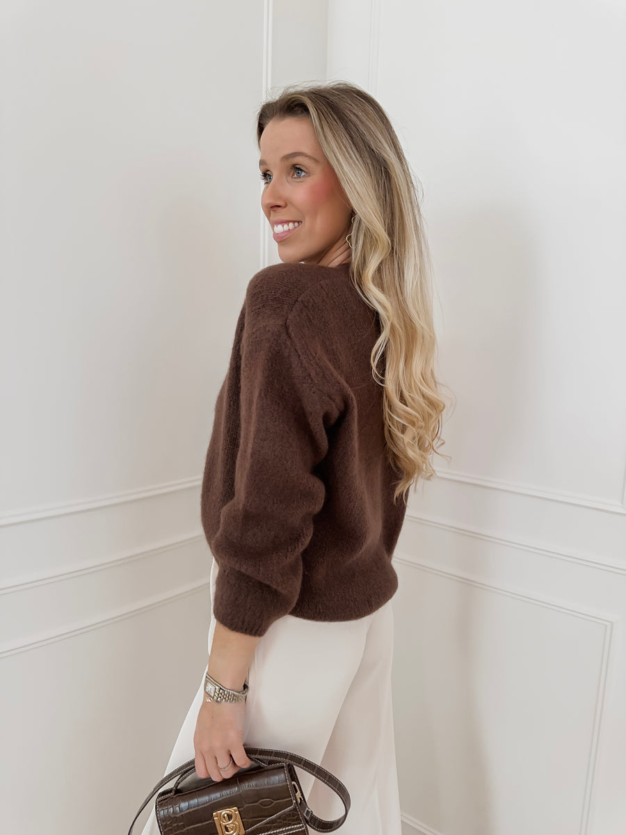 Brown Diamond Button Sienna Gilet