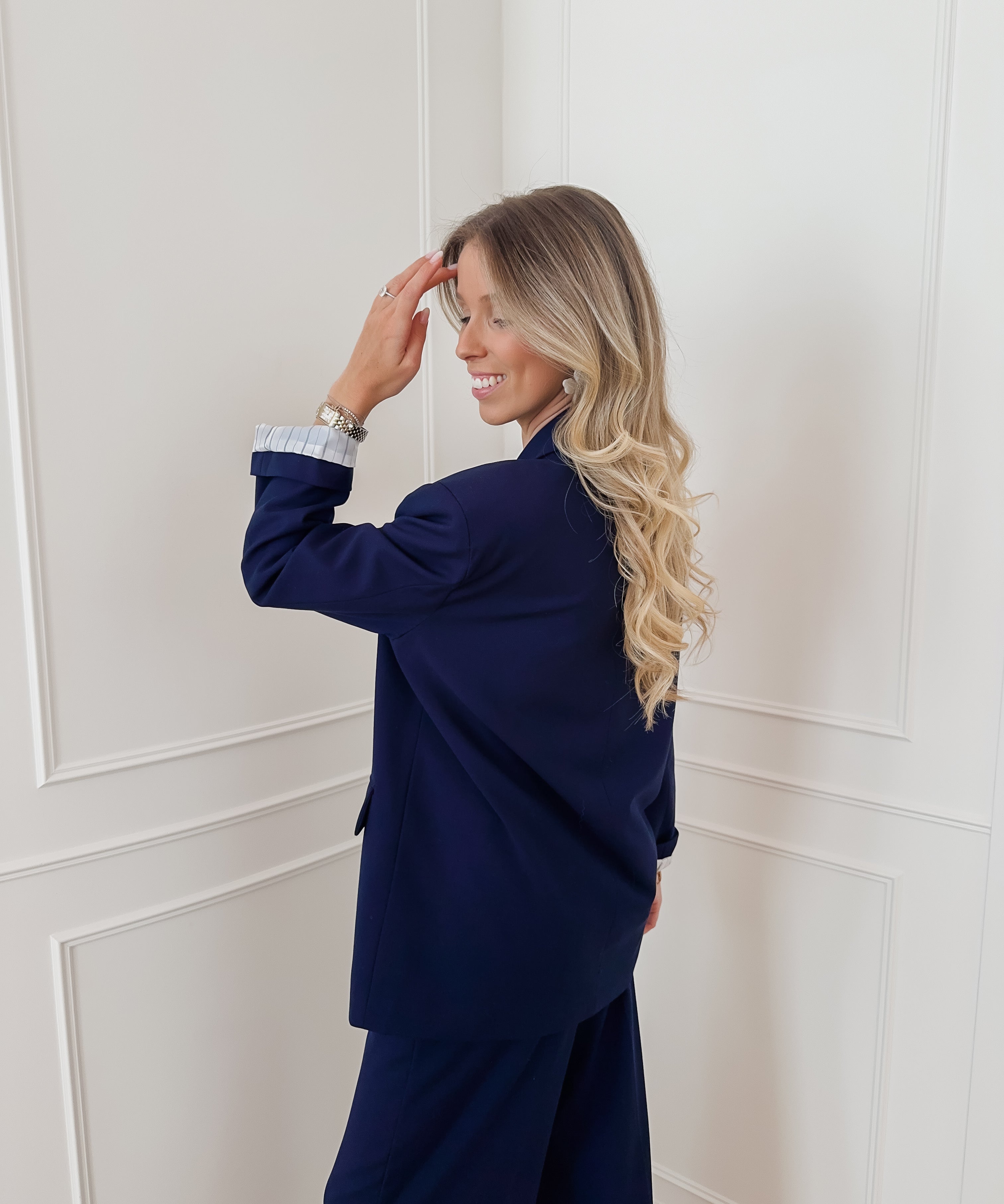 Navy Amber Bow Blazer