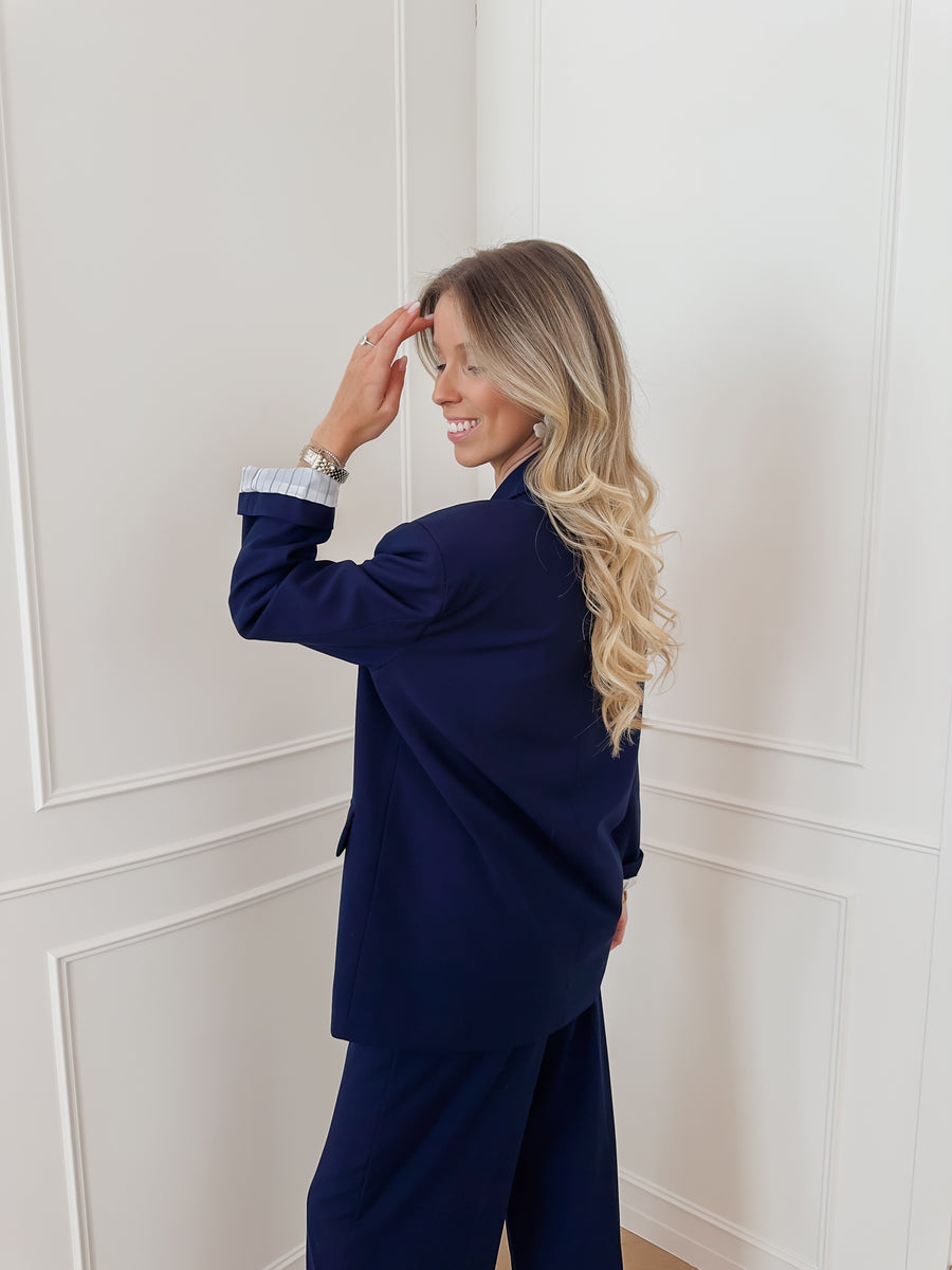 Navy Amber Bow Blazer