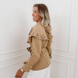 Camel Broderie Detail Jacket