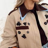 PRE ORDER Beige Brown Black Flower Gulietta  Jacket