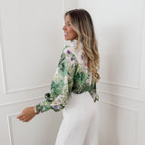 Green Botanic Collar BLOUSE