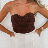 Brown Velvet Giovanna Bandeau Top