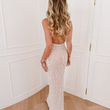 Crème Lace Halterneck Twist Dress