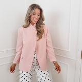 Light Pink Amandine Stand Collar Overlap Blazer