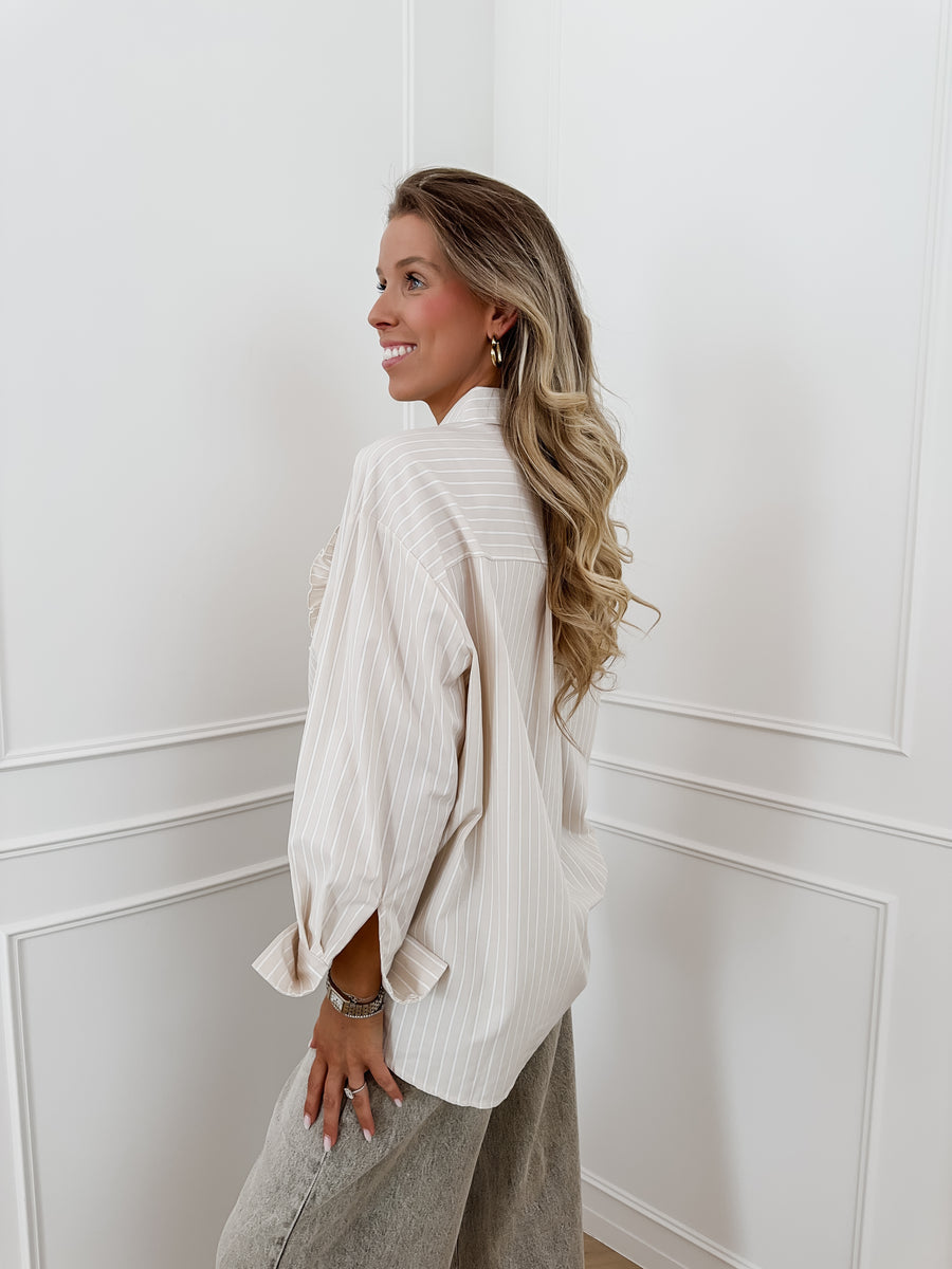 Beige Frill Heart Blouse