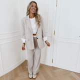 Beige Striped Ariana Trouser