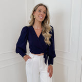 Navy Ellis Cache Coeur Blouse