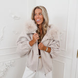 PRE ORDER Beige Georgette Oversized Jacket
