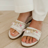 Beige Ecru Fianne Chain Slippers