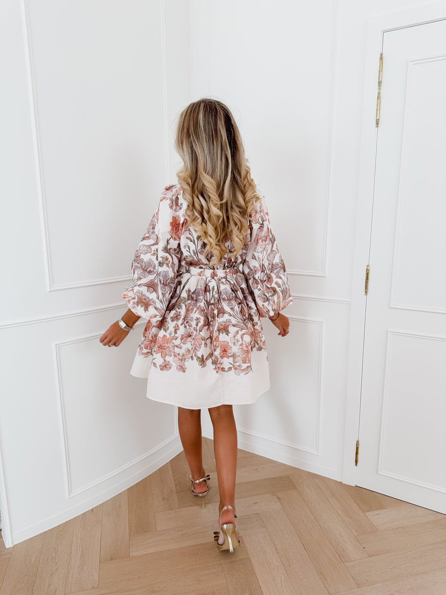 Crème Multicolor Floral Fabienne Dress