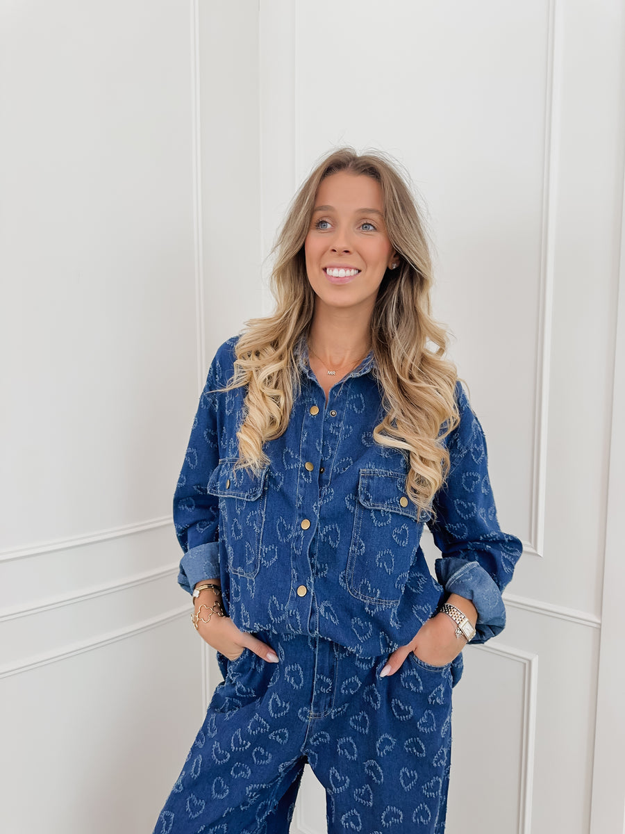 Navy Heart Jeans Ensemble