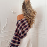 Navy Burgudy Talia Blouse