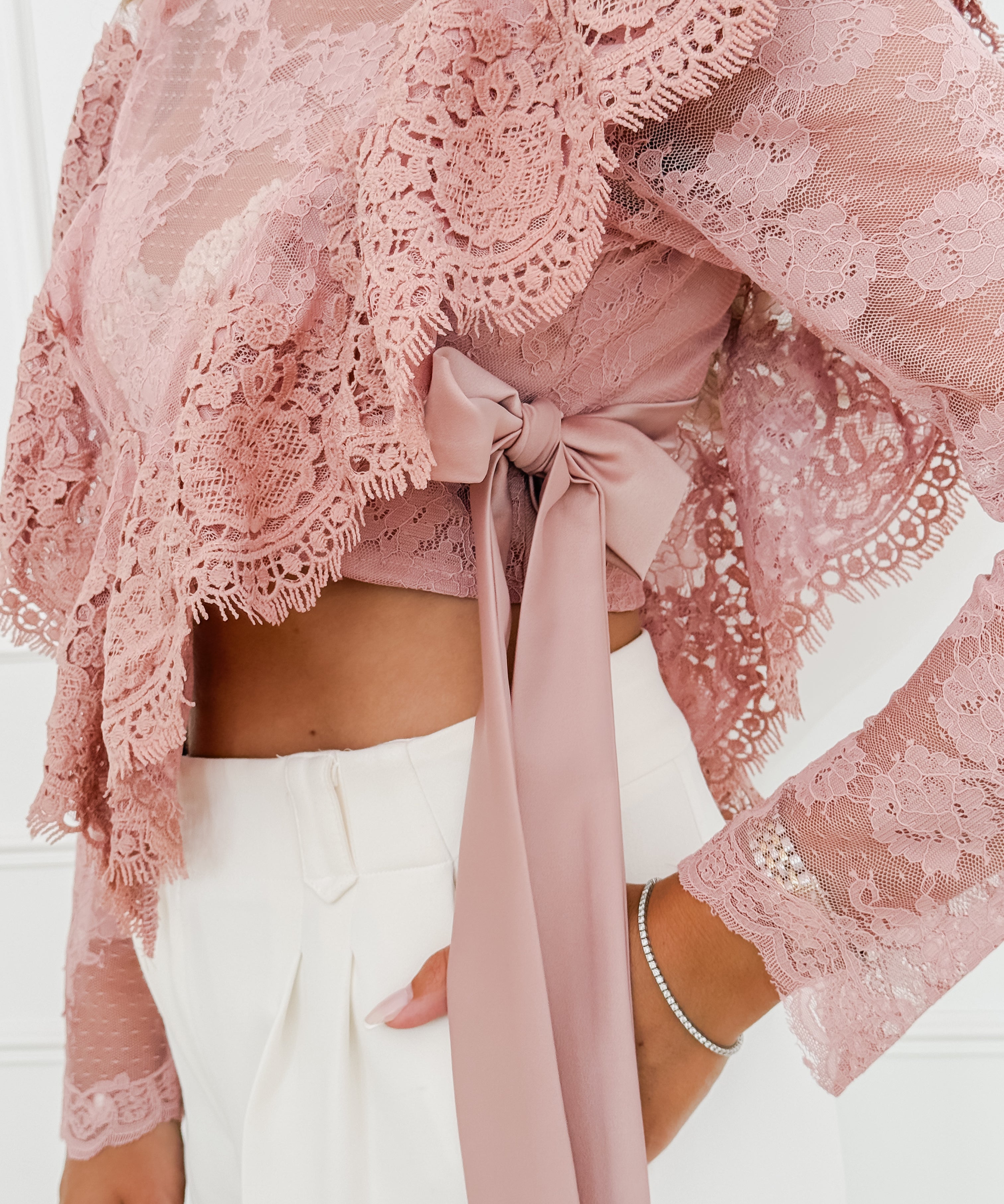 Dusty Rose Amelie Lace Top