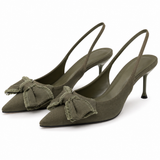 Green Bow Sabrine Heels