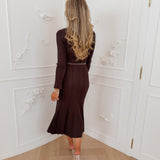 Brown Maroua Long Sleeve Dress