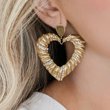 Golden Big Heart Earrings
