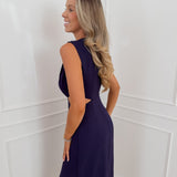 Navy Golden Buckle Dress