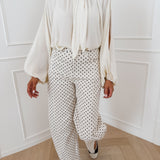 Cream Brown Polka Dots Jinthe Jeans