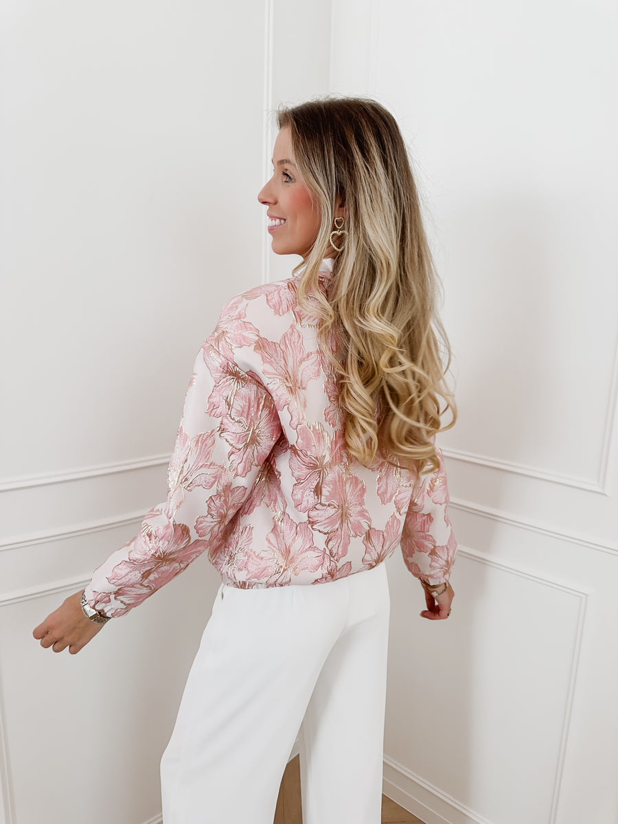 Soft Pink Golden Detail Giselle JACKET