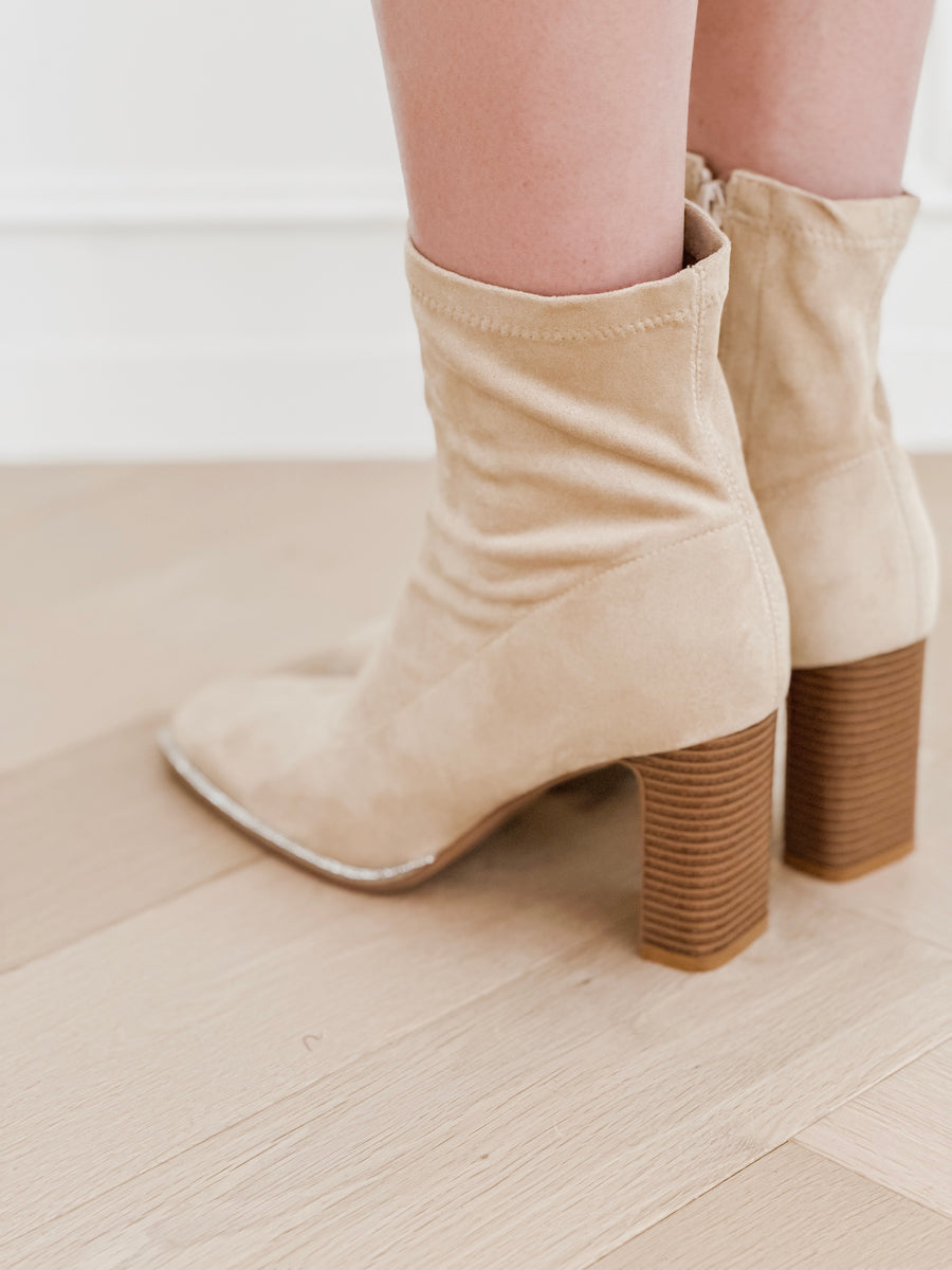 Beige Diamond Edge Boots