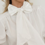 White Classic Bow Blouse