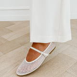 Nude See Through Lien Dots Ballerina