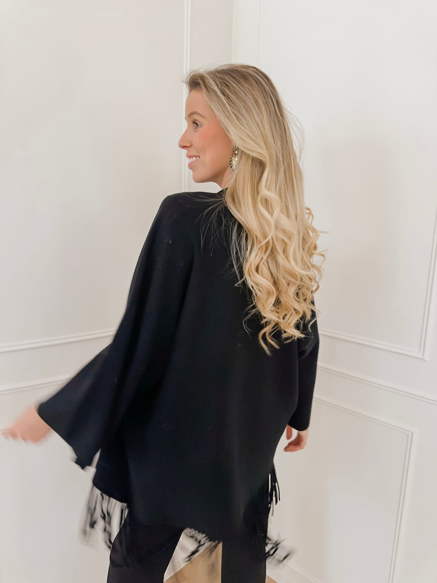 Black Frills Cardigan