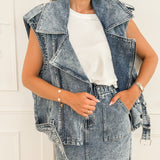Blue Sleeveless Catherine Jacket