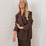 Dark Brown Satin Lace Lize Skirt