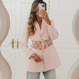 Soft Pink Elsa Lace Waist Blazer