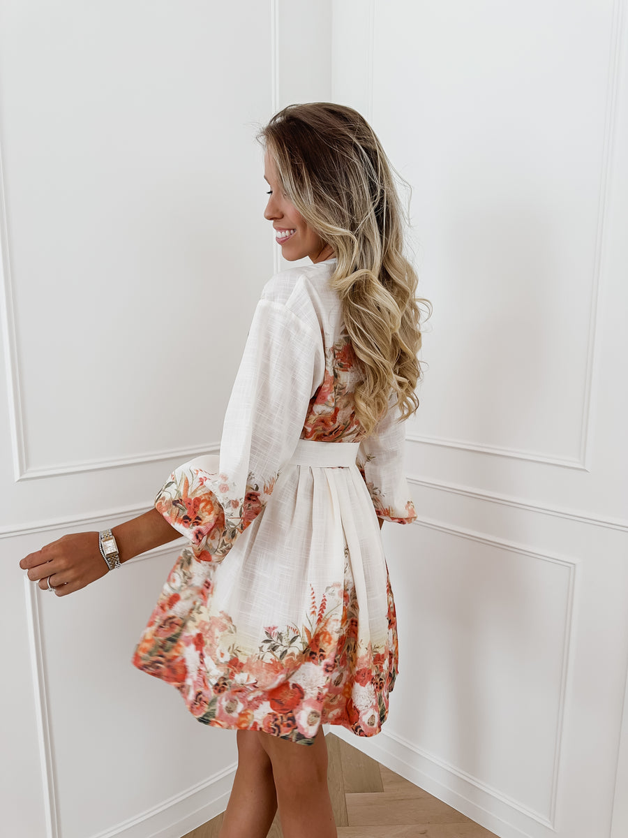 Crème Orange Flower Dress