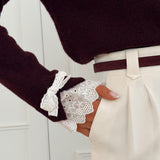 Plum White Lace Mouna Sweater