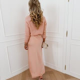 Peach V Mohair Sweater