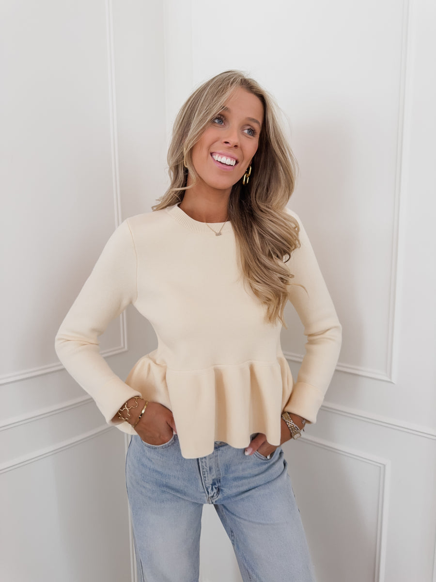 Vanille Long Sleeve Frill Top