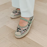 Green Flower Sandals