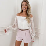 White Off Shoulder Lace Blouse