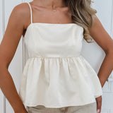 Pastel Yellow Satin Lucille Top