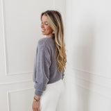 Grey Golden Button LONG SLEEVE Gilet