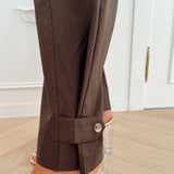 Dark Brown Aubrey Ankle Tab Trouser