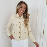 Creamy Yellow Tweed Jacket
