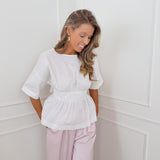 Light Pink Glenice Lace Detailled Satin Trouser