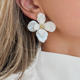 White Flower Earrings