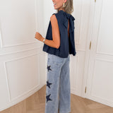Dark Blue Open Back Leah Top