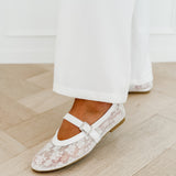 White Golden Detail Lace Ballerina