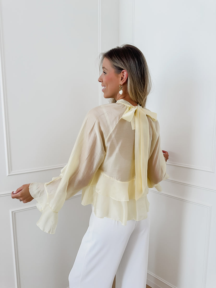 Yellow Cute Frill Blouse